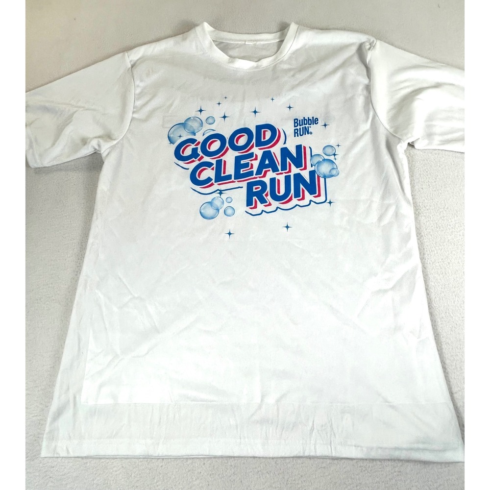 Bubble Run Graphic T-Shirt Women XL White Quick Dry Activewear 02465
